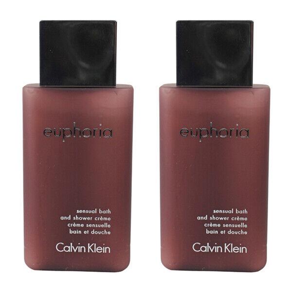 Euphoria by Calvin Klein For Women Combo: Bath Shower Creme 6.6oz 2x 3.3oz