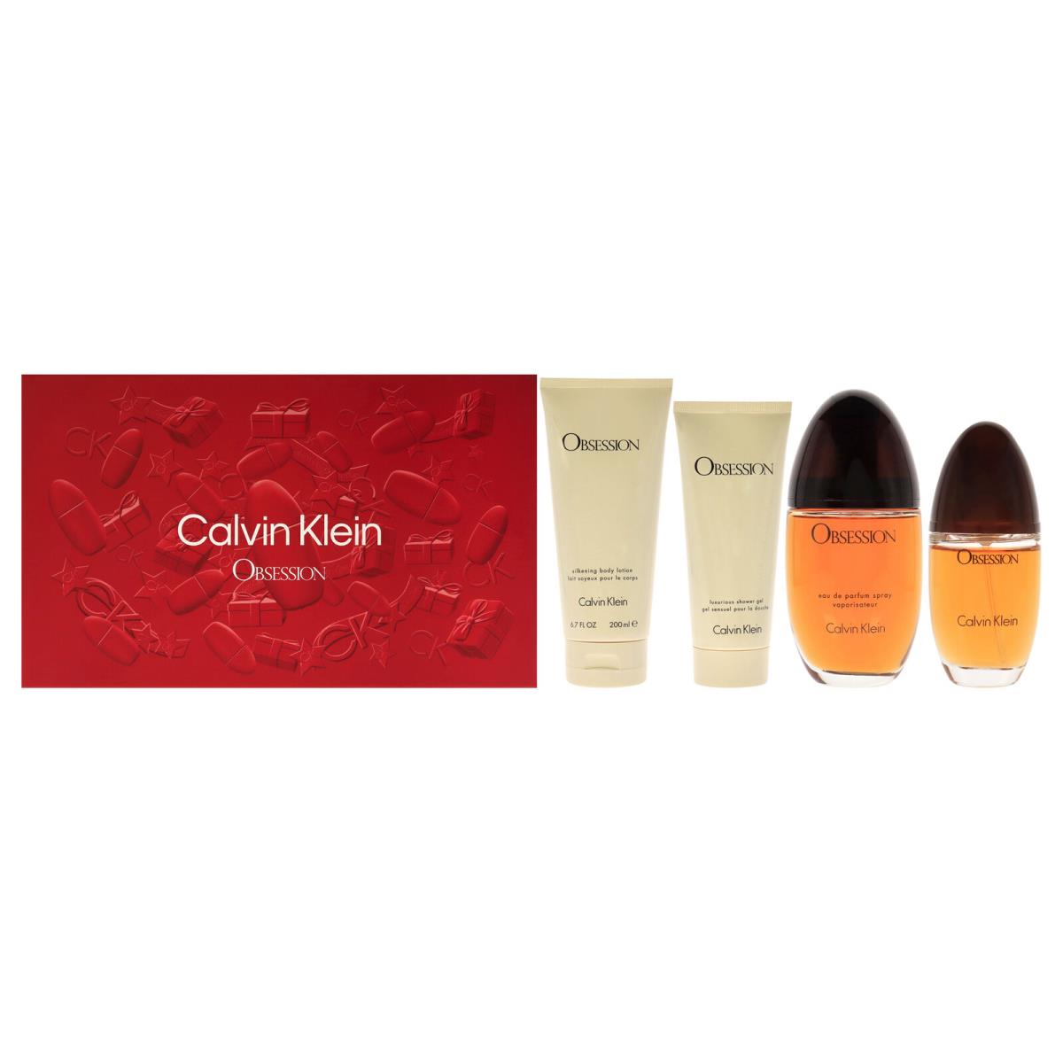 Obsession by Calvin Klein For Women - 4 Pc Gift Set Kit