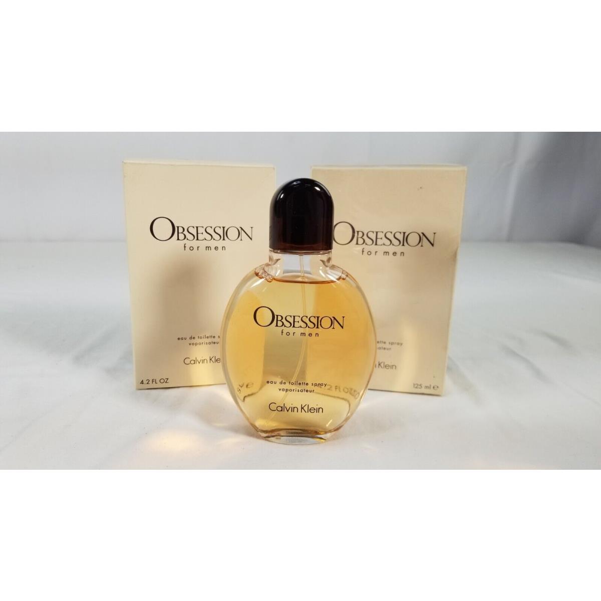 Obsession For Men by Calvin Klein 4.2 oz Eau de Toilette Spray Set of 2 Edt