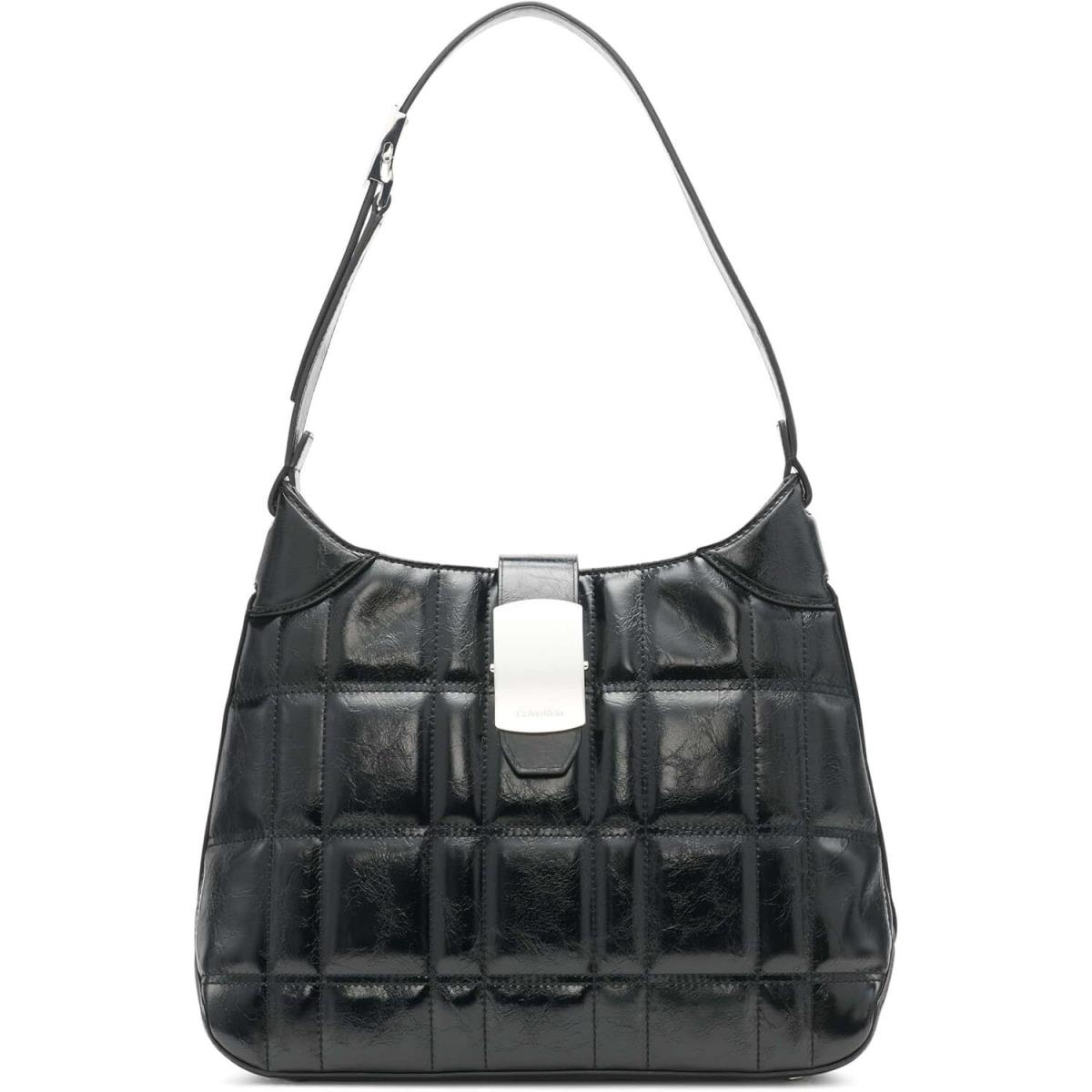 Calvin Klein Frankie Shoulder Bag One Size Black Quilted Grid