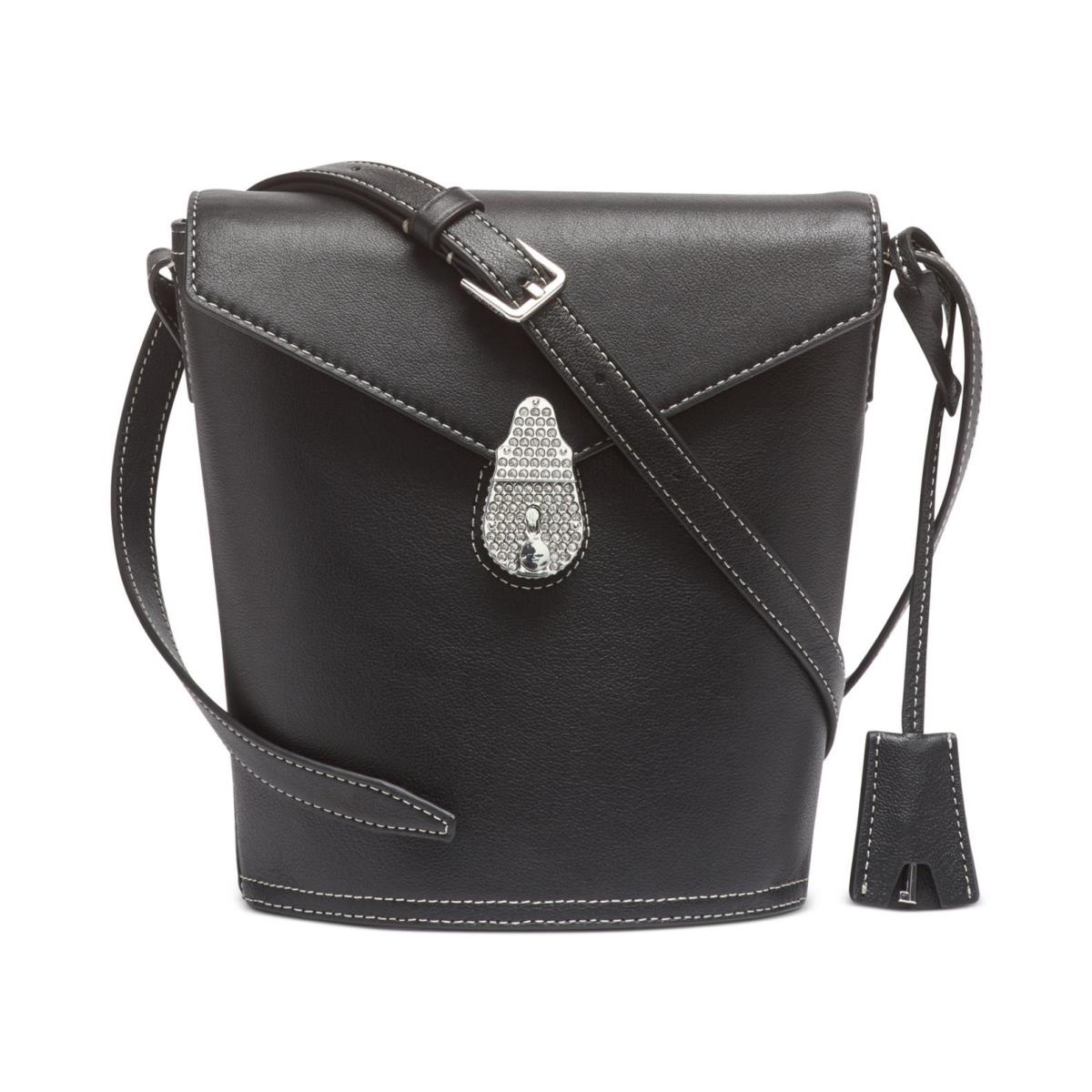 Calvin Klein Lock Leather Bucket Bag Black