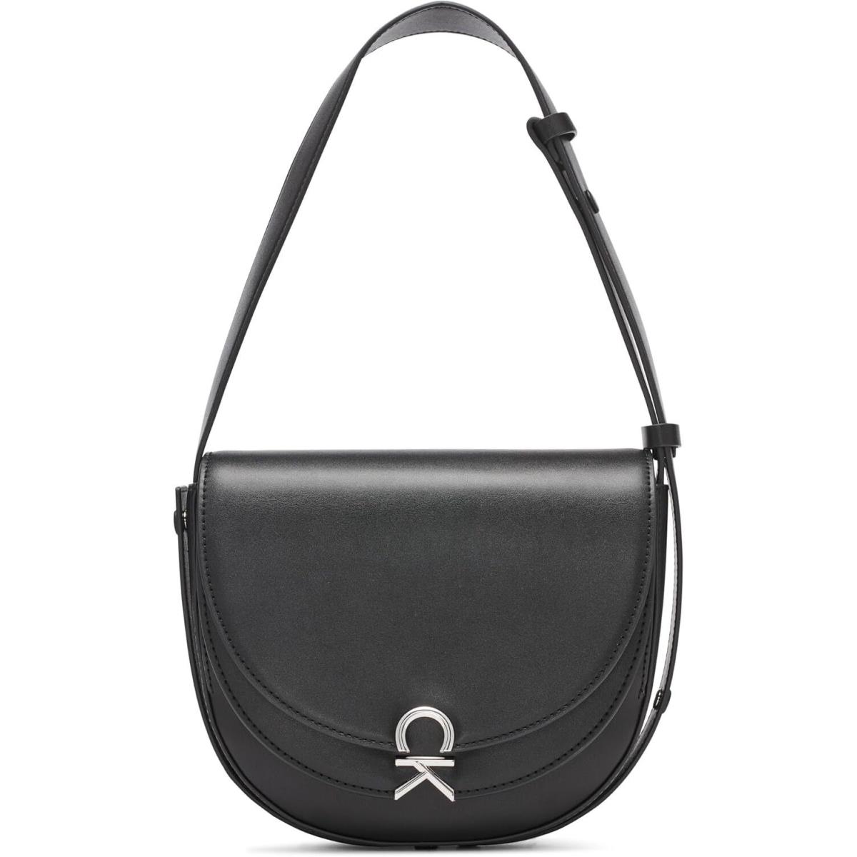 Calvin Klein Crisell Organizational Saddle Crossbody One Size Black/silver