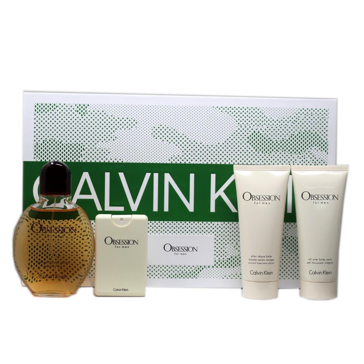 Calvin Klein Obsession 4 Piece Gift Set For Men Eau DE Toilette Spray 125ML