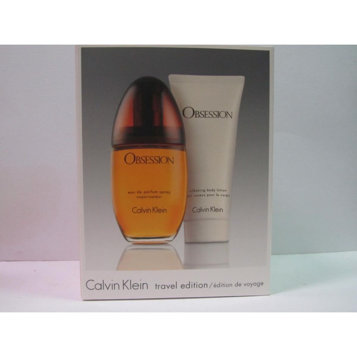 Obsession by Calvin Klein Women Set 3.4 oz Edp Spray + 3.4 Silkening Body Lotion