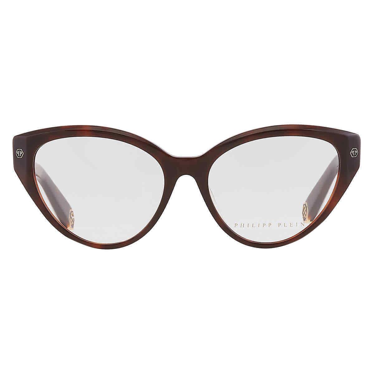 Philipp Plein Demo Cat Eye Ladies Eyeglasses VPP052 0752 56 VPP052 0752 56 - Frame: Brown