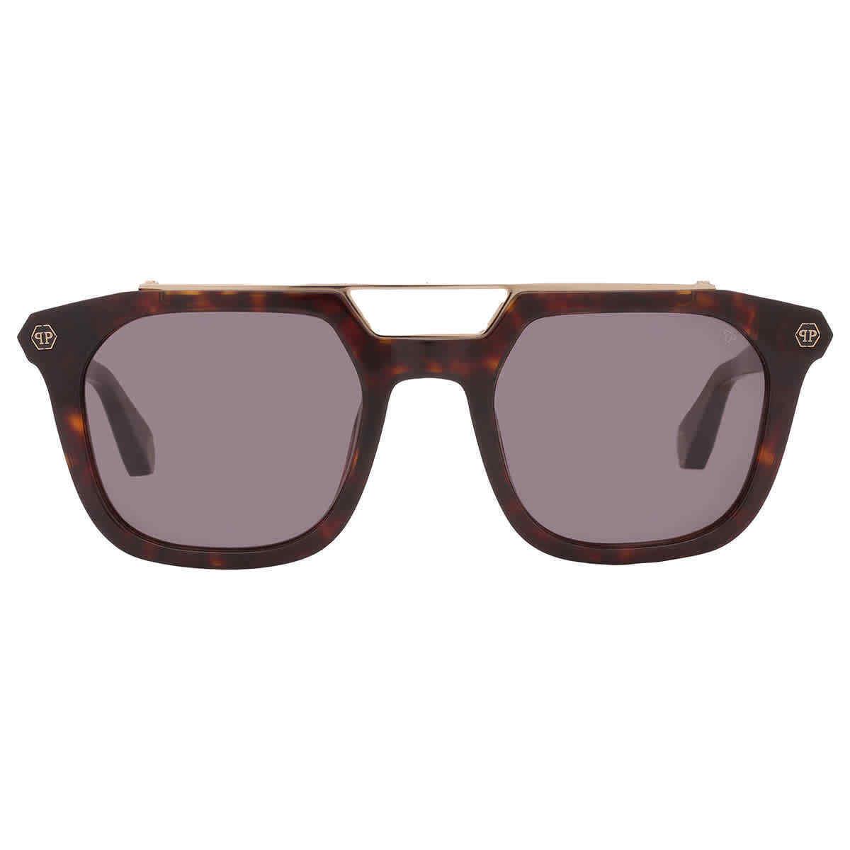 Philipp Plein Brown Square Men`s Sunglasses SPP001M 0722 51 SPP001M 0722 51