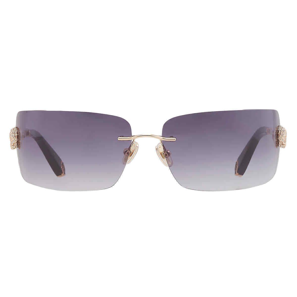 Philipp Plein Brown Wrap Ladies Sunglasses SPP027S 300 99 SPP027S 300 99