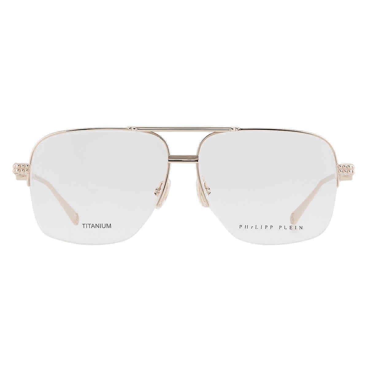 Philipp Plein Demo Navigator Unisex Eyeglasses VPP063W 0349 60 VPP063W 0349 60 - Frame: Gold