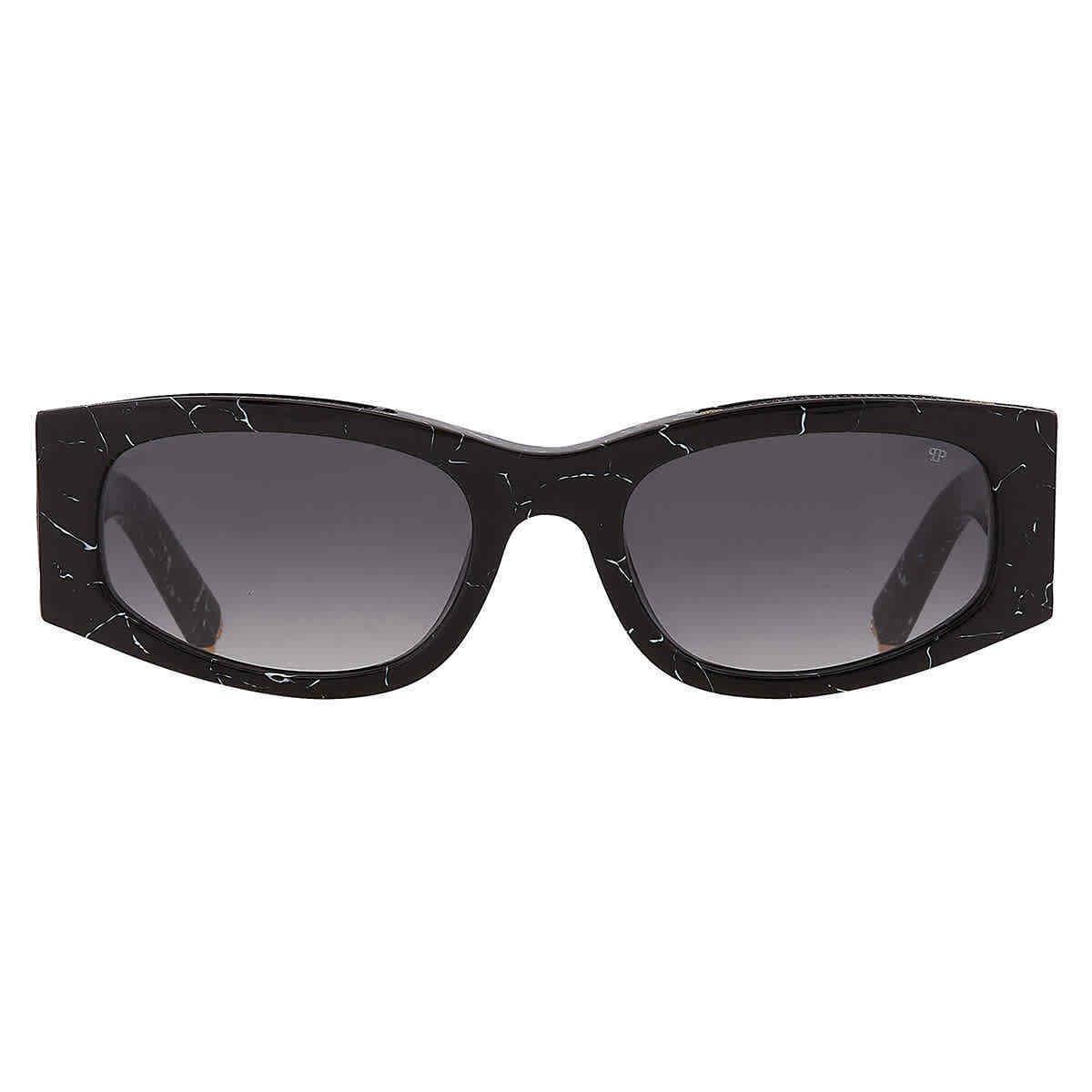 Philipp Plein Grey Gradient Oval Ladies Sunglasses SPP025S 0869 55