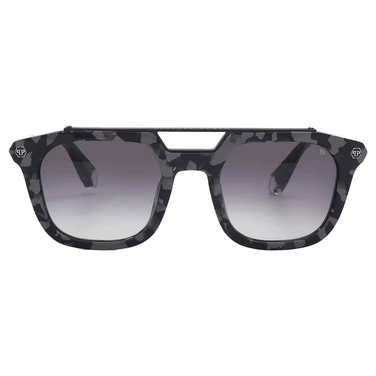 Philipp Plein Grey Square Men`s Sunglasses SPP001M 0721 51 SPP001M 0721 51