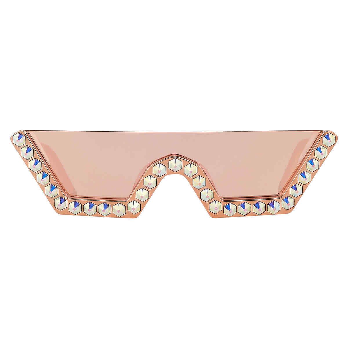 Philipp Plein Pink Mirror Irregular Ladies Sunglasses SPP031S 9NFX 99