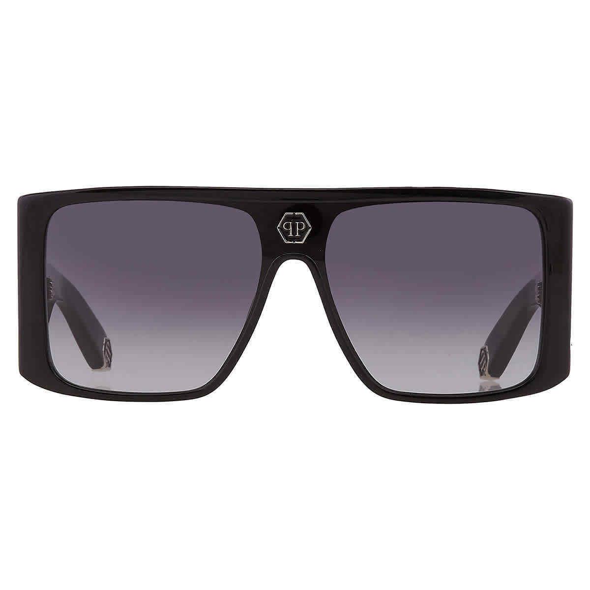 Philipp Plein Grey Gradient Shield Unisex Sunglasses SPP014V 0700 99