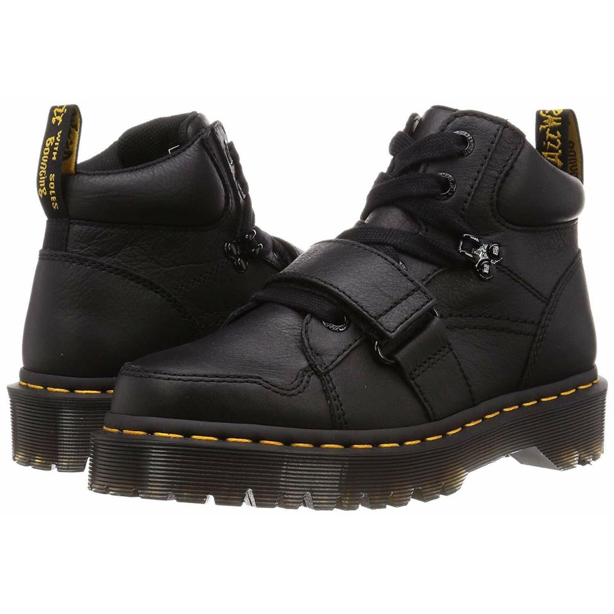 Women`s Shoes Dr. Martens Zuma II Leather Strap Boots 25713001 Black Virginia