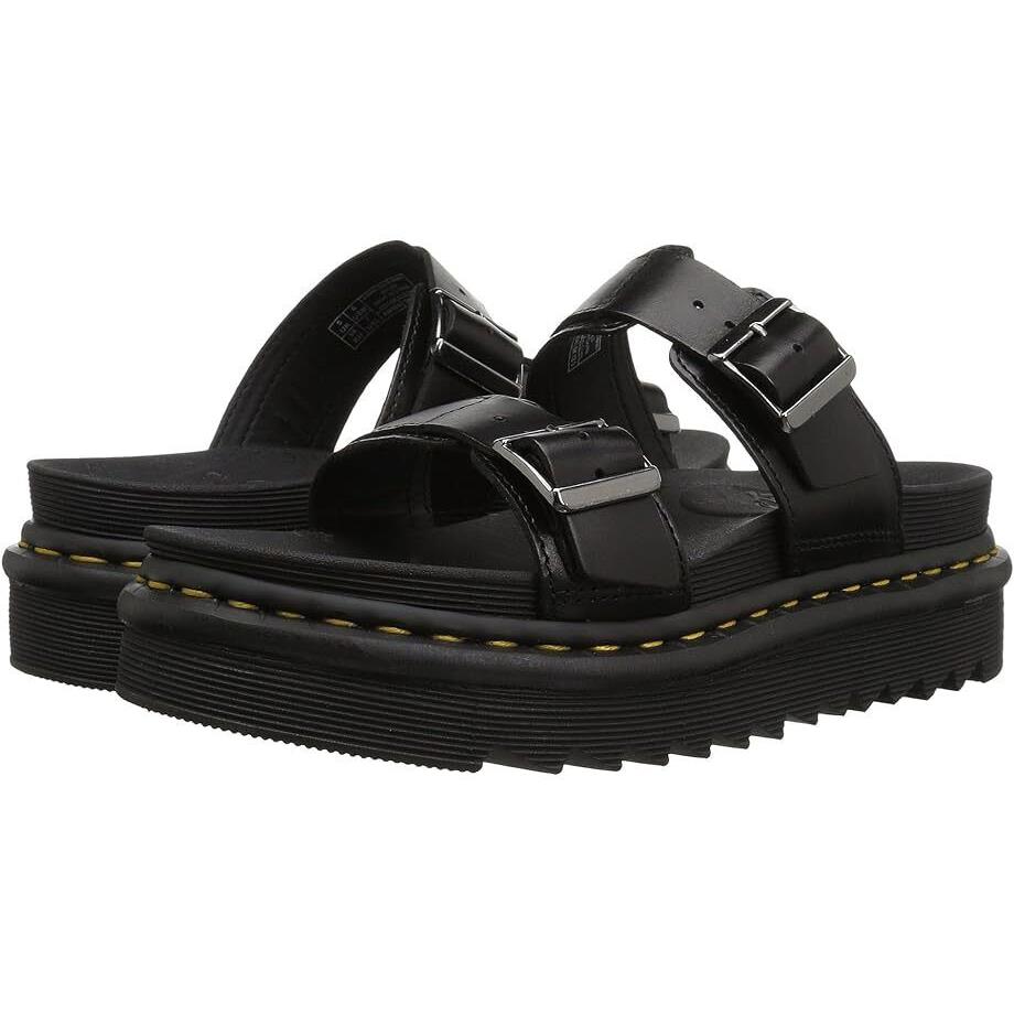 Men`s Shoes Dr. Martens Myles Leather Slide Sandals 23523001 Black Brando