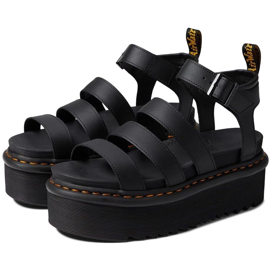 Women`s Shoes Dr. Martens Blaire Quad Platform Sandals 27296001 Black Leather