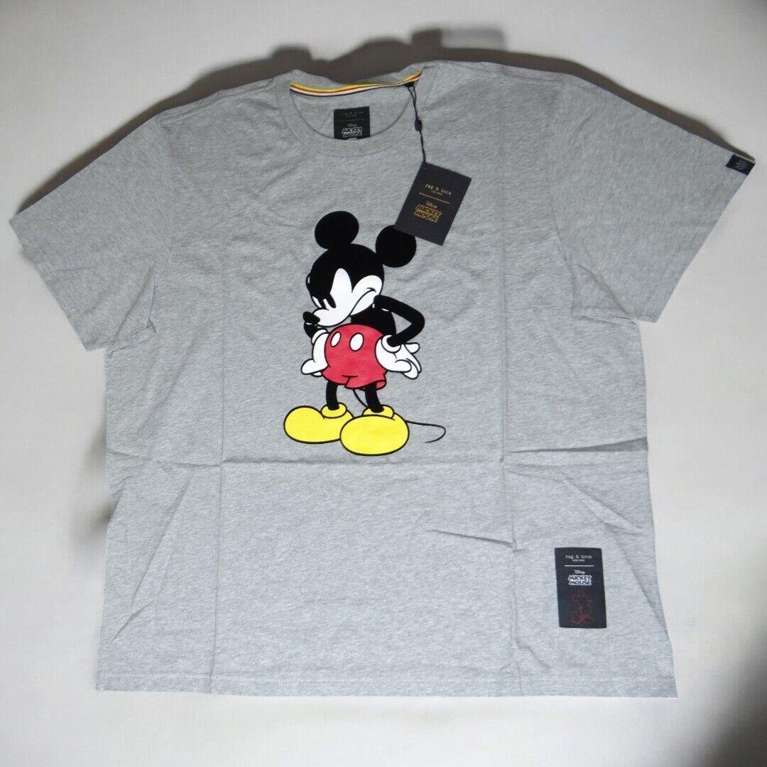 Rag Bone Determined Mickey SS Heather Grey Tee T-shirt Xxl Rare Vhtf