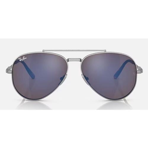 Ray-ban RB8225 Aviator 2 Titanium Silver Frames / Grey Blue Lenses Size 58