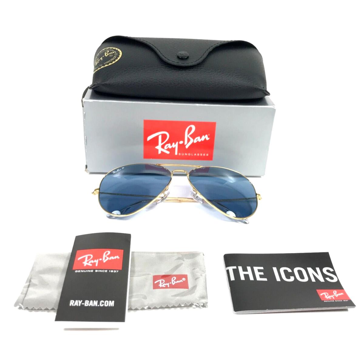 Ray-ban Sunglasses RB3025 Aviator Large Metal 9196/S2 Legend Gold Blue Polarized