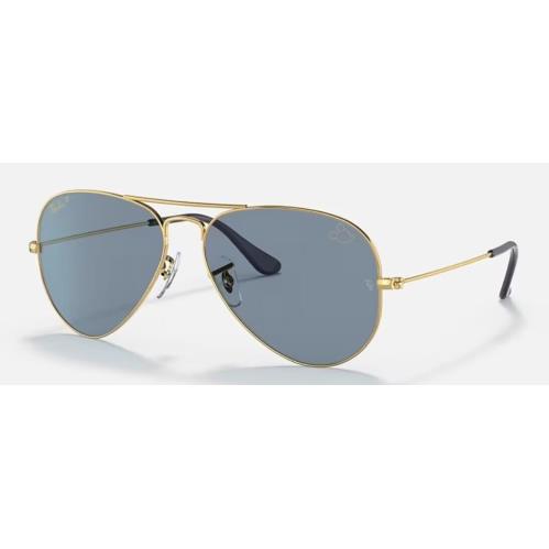 Ray Ban RB3025 Aviator Disney Mickey WDW50 Sunglasses Gold / Blue Polarized