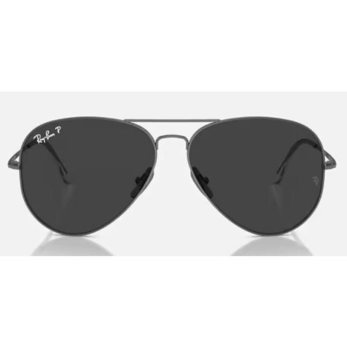 Ray-ban RB8089 Titanium Aviator Polished Gunmetal / Black Polarized Size 58