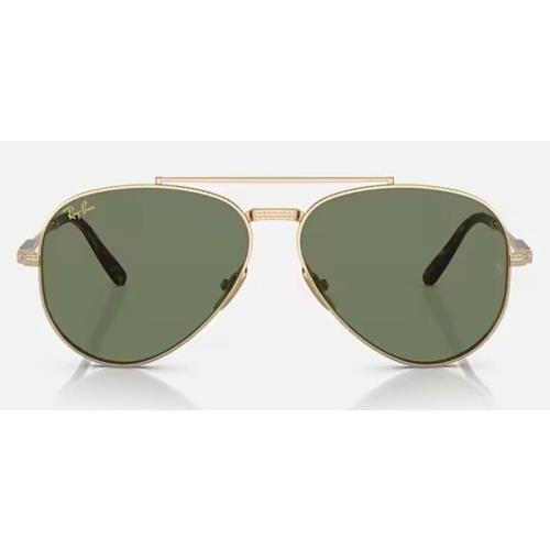 Ray-ban RB8225 Aviator 2 Titanium Arista Gold Frames / Green Lenses Size 58