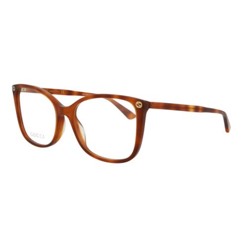 Gucci GG0026O 006 Brown Cat Eye Women`s Eyeglasses