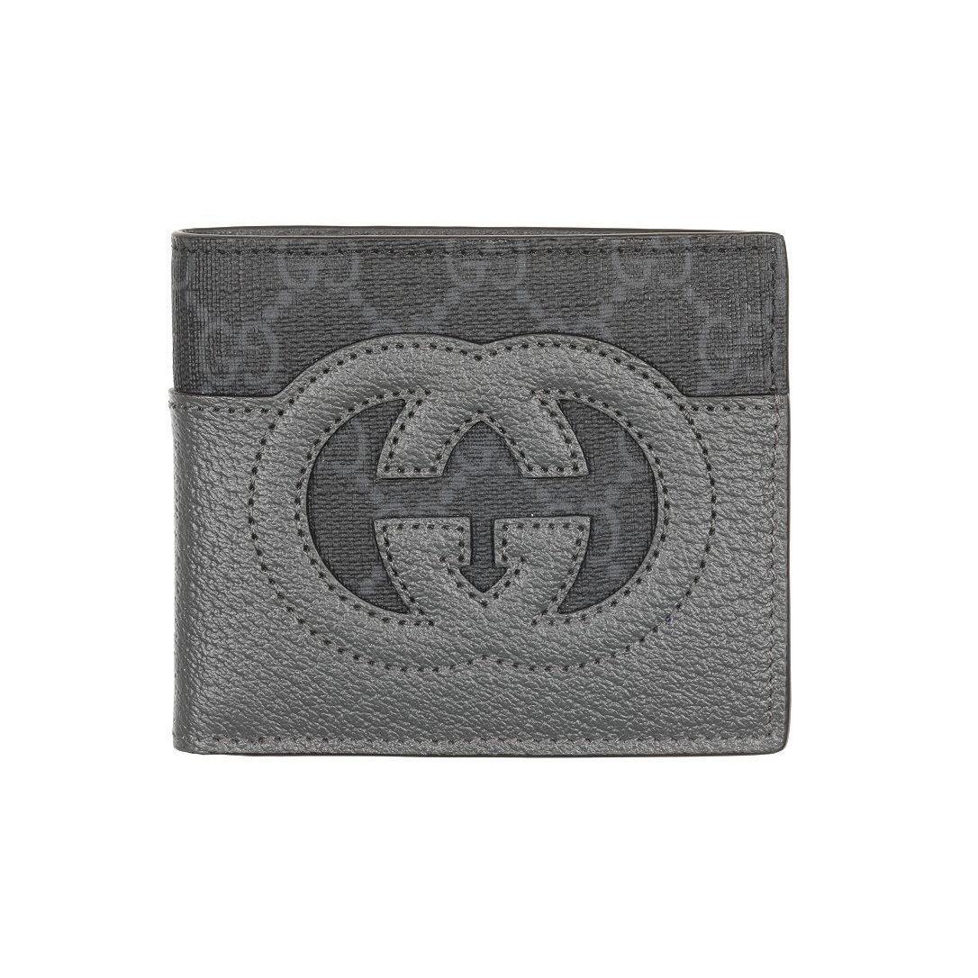 Gucci GG Guccissima Cut Out Interlocking Bi-fold Wallet W/box