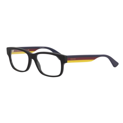 Gucci GG0343O 009 Black/navy/red/yellow Rectangle Men`s Eyeglasses