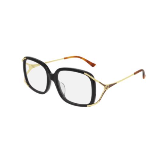 Gucci GG0648OA 001 Black/gold Rectangle Women`s Eyeglasses