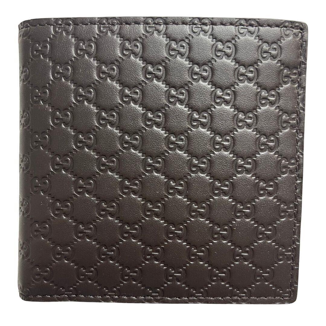 Gucci Microguccissima Brown Leather Bifold Coin Pocket 2 Cash Slots Wallet