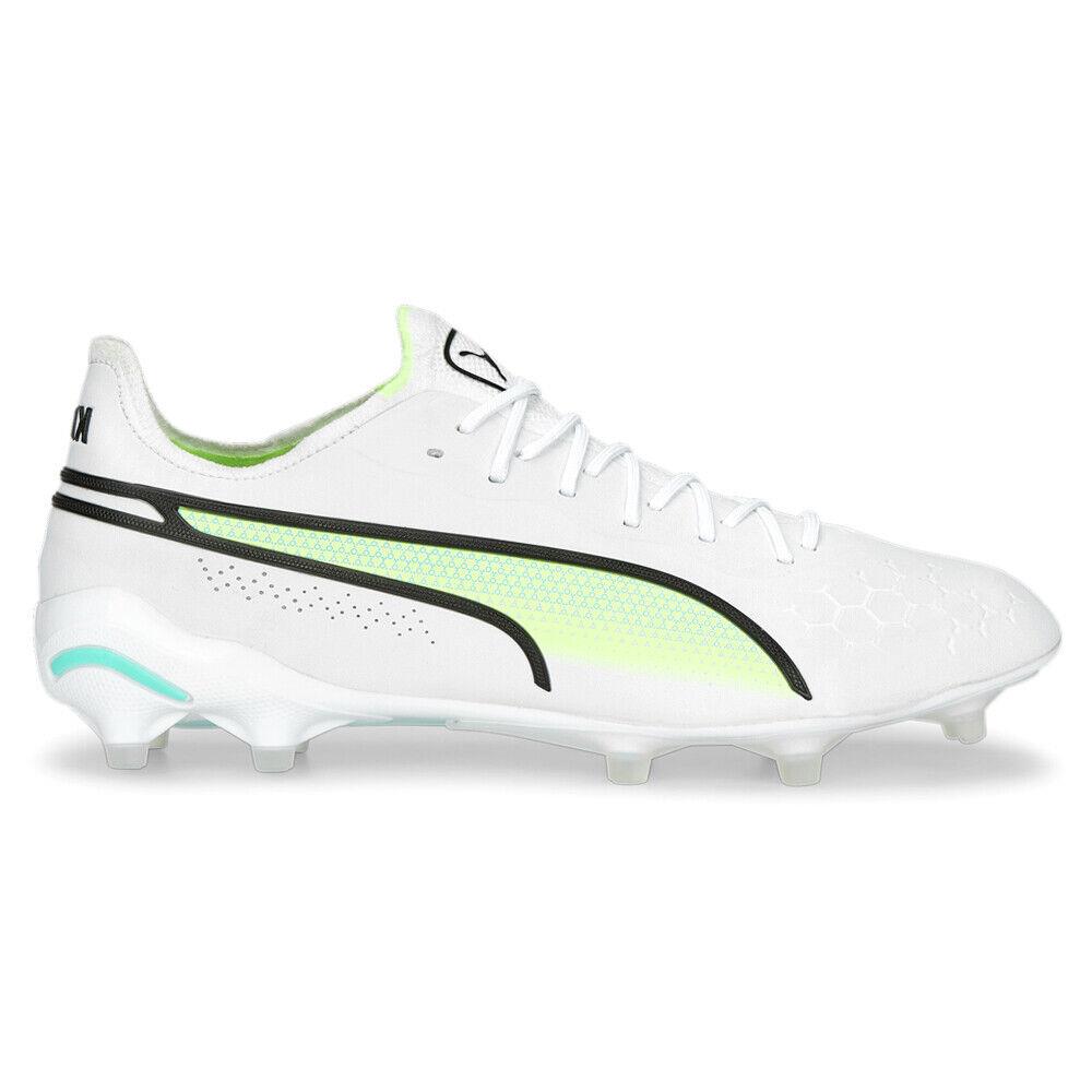 Puma King Ultimate Firm Groundag Soccer Cleats Mens White Sneakers Athletic Shoe - White