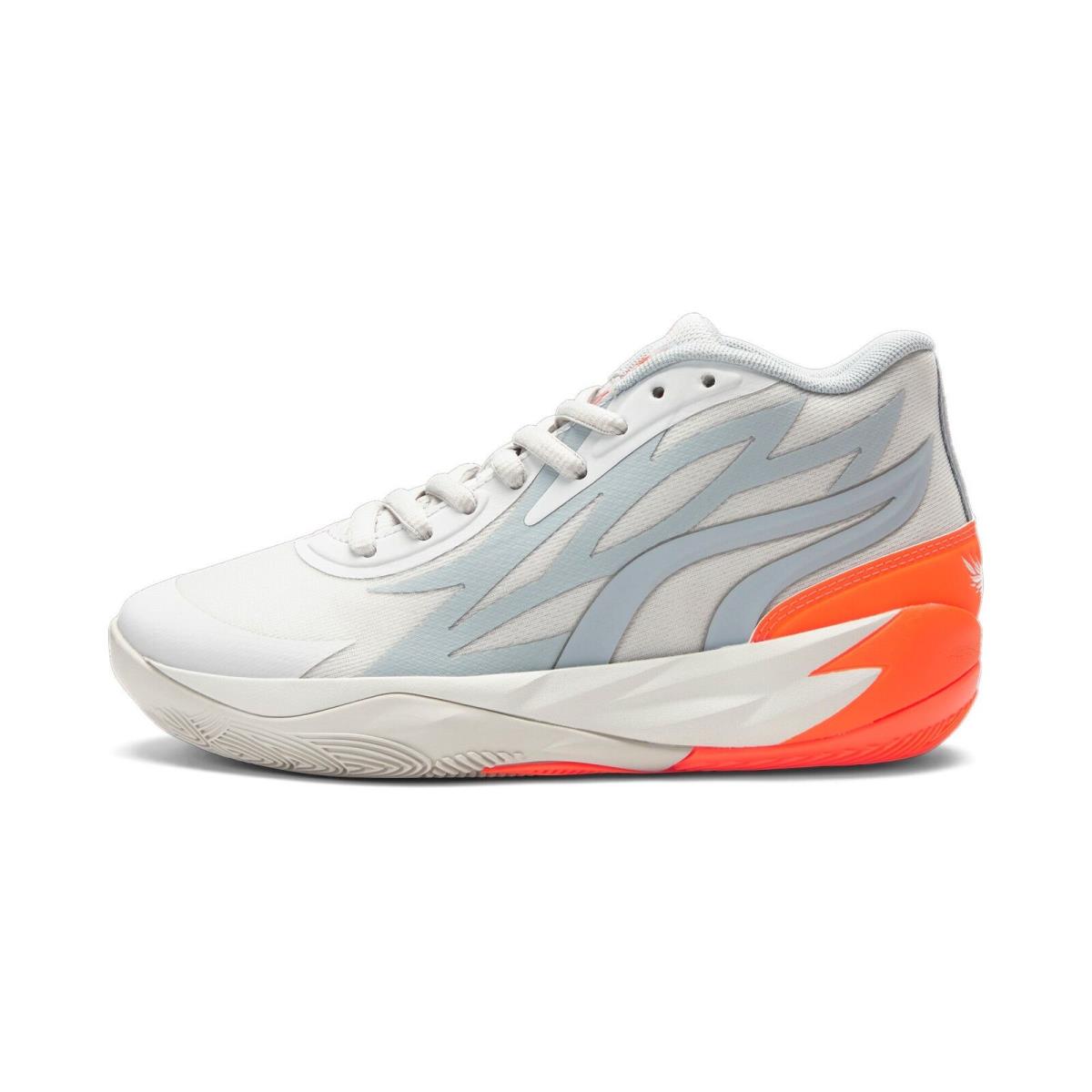 378358-02 Youth Puma Lamelo Ball MB.02 JR `gorang ` - Platinum Gray/Ultra Orange