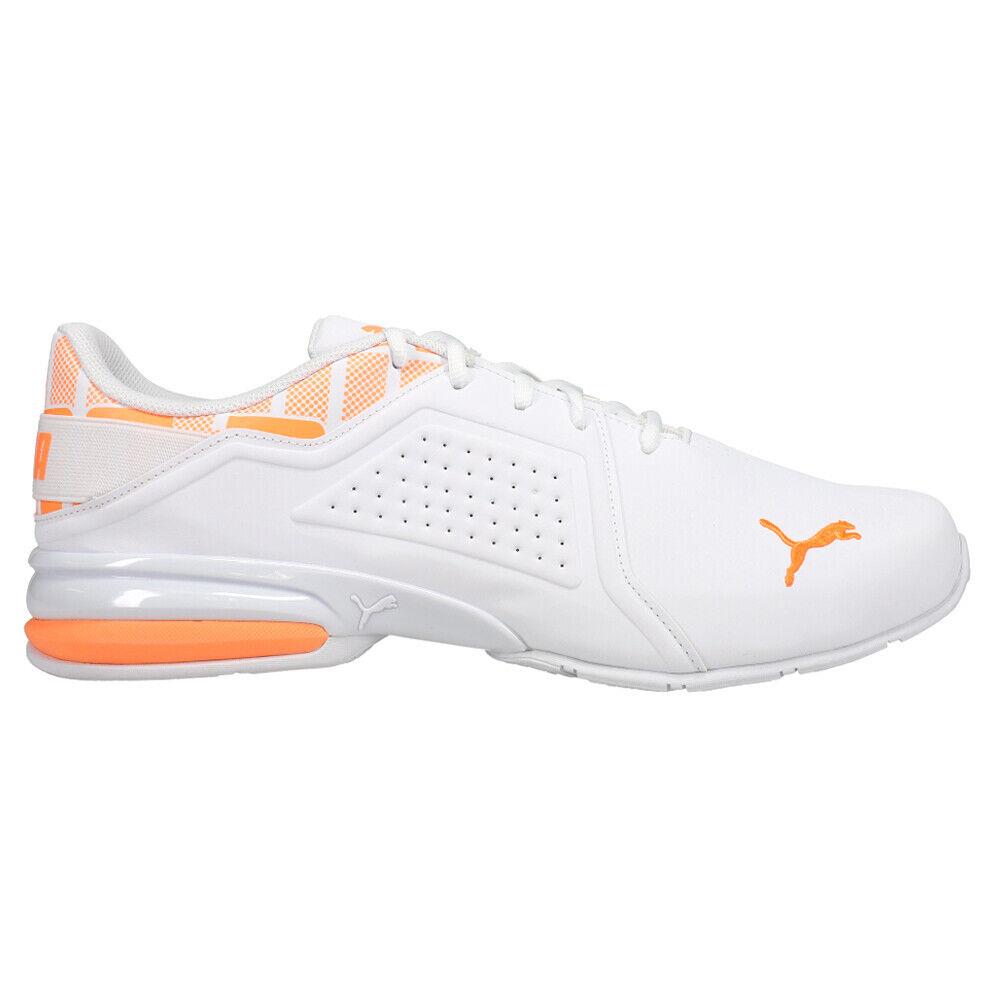 Puma Viz Runner Repeat Perforated Running Mens Orange White Sneakers Athletic - Orange, White