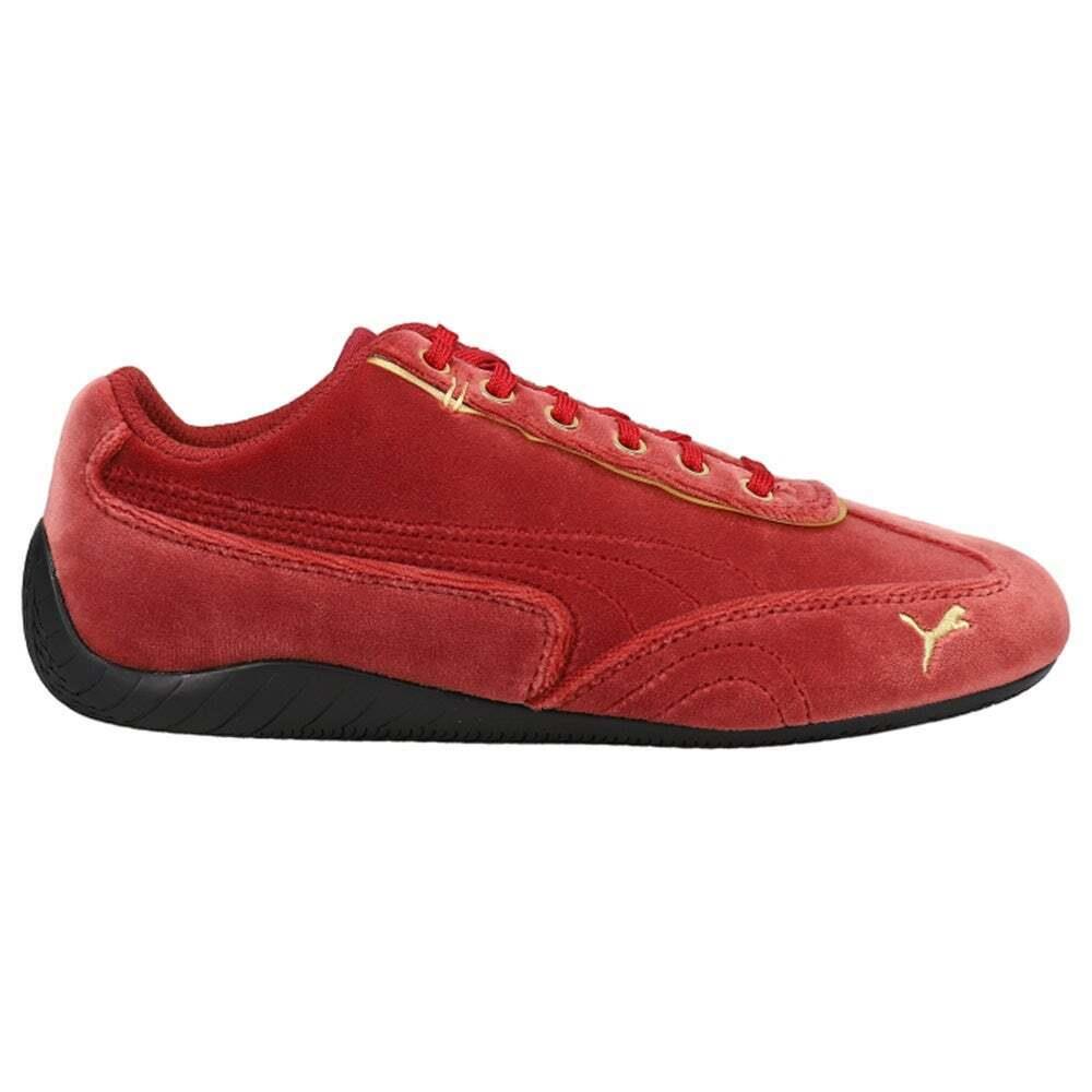 Puma Speedcat Velvet Lace Up Womens Red Sneakers Casual Shoes 30695601 - Red