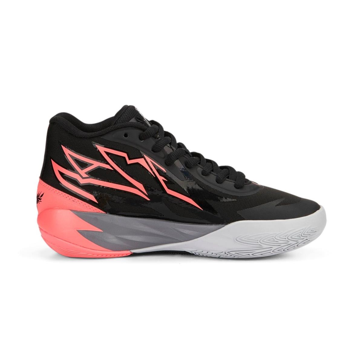 378357-01 Youth Puma Lamelo Ball MB.02 JR `flare GS ` - Puma Black/Sunset Glow