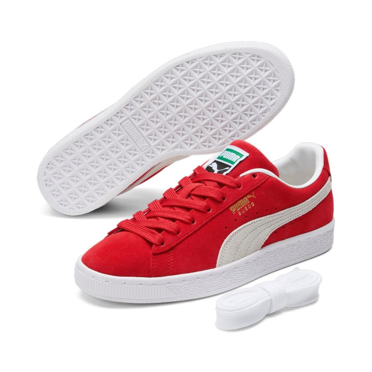 381410-02 Womens Puma Suede Classic Xxi `high Risk Red White` - High Risk Red/Puma White