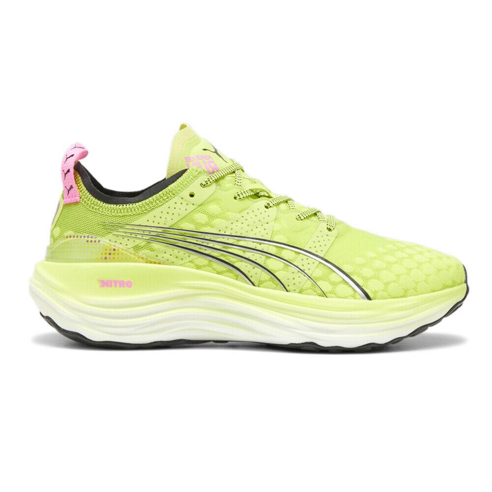 Puma Foreverrun Nitro Psychedelic Rush Lace Up Running Womens Green Sneakers At - Green