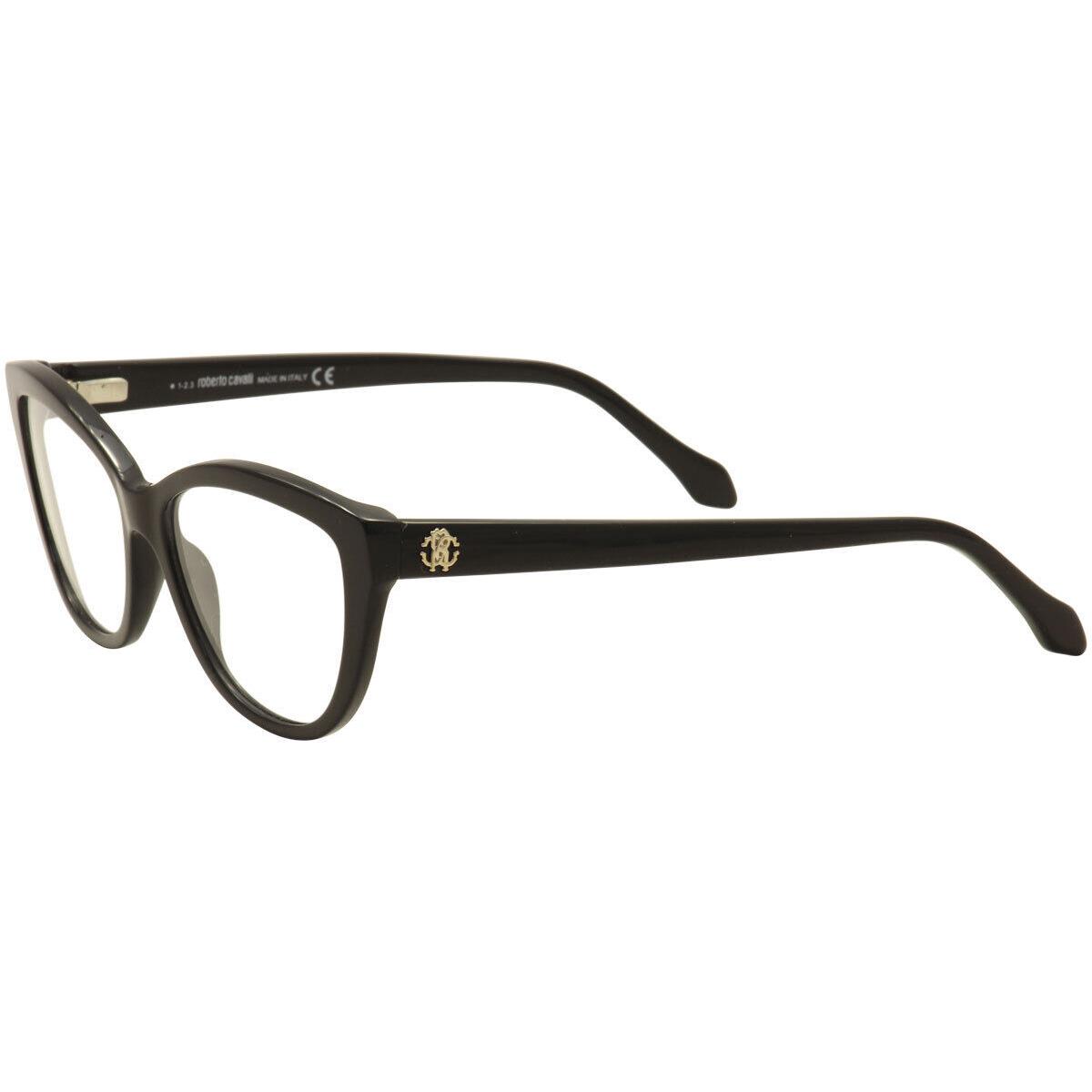 Roberto Cavalli Eyeglasses Algieba 808 005 Black/gold Cat Eye Optical Frame 54mm