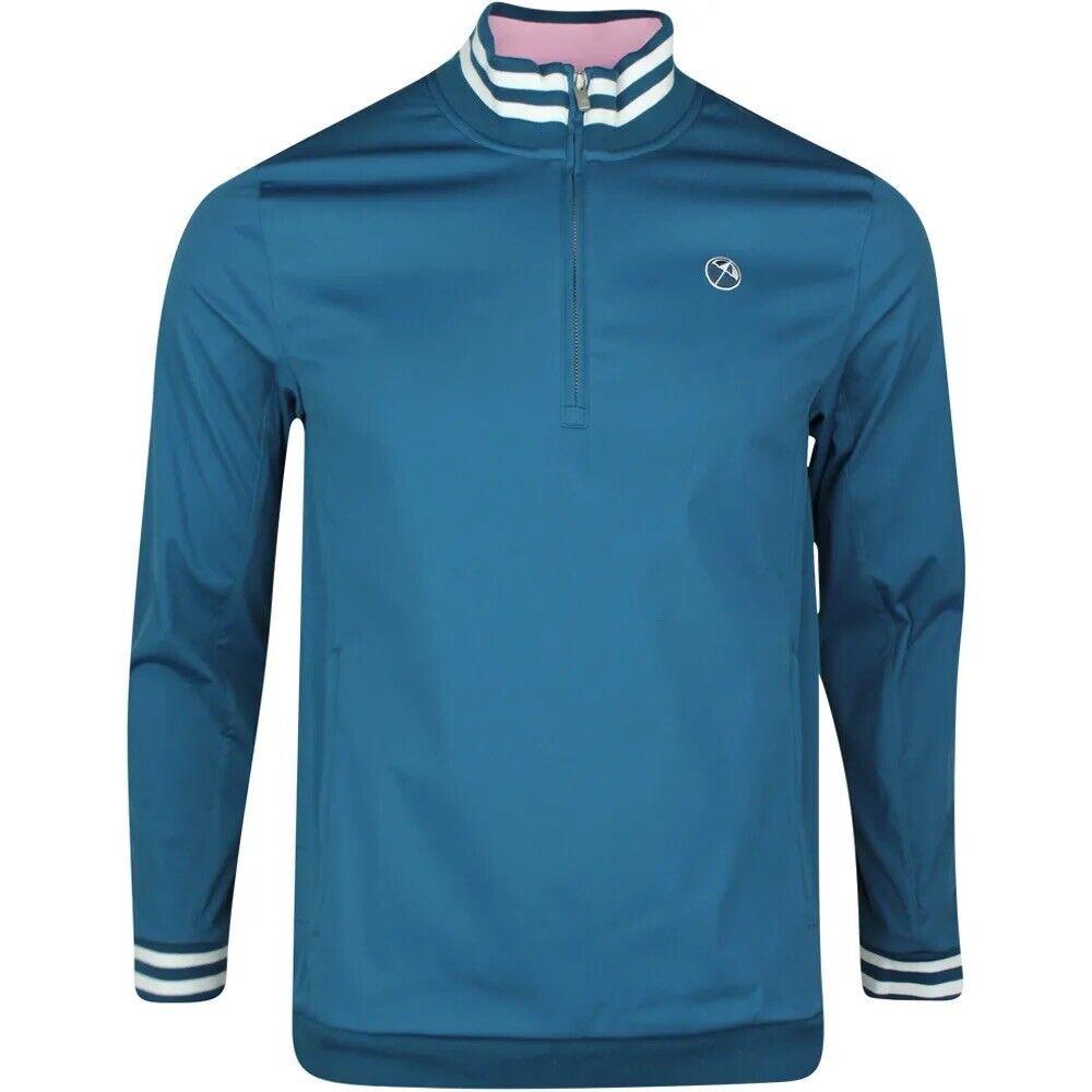 L Arnold Palmer x Puma Handshake 1/4 Zip Golf Pullover Sweater Jacket Blue