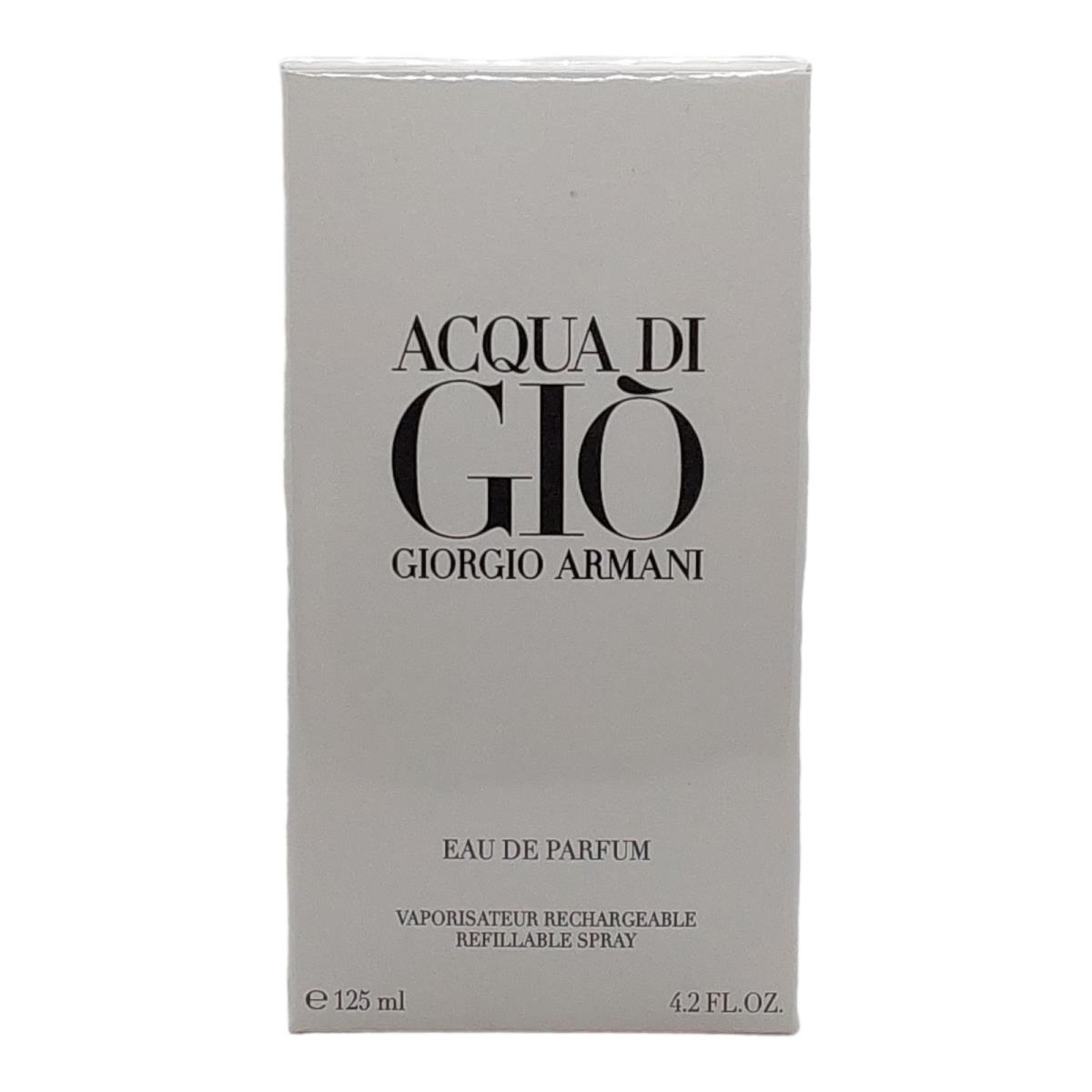 Giorgio Armani Acqua Di Gio For Men Eau De Parfum 4.2 oz 125ml Refillable