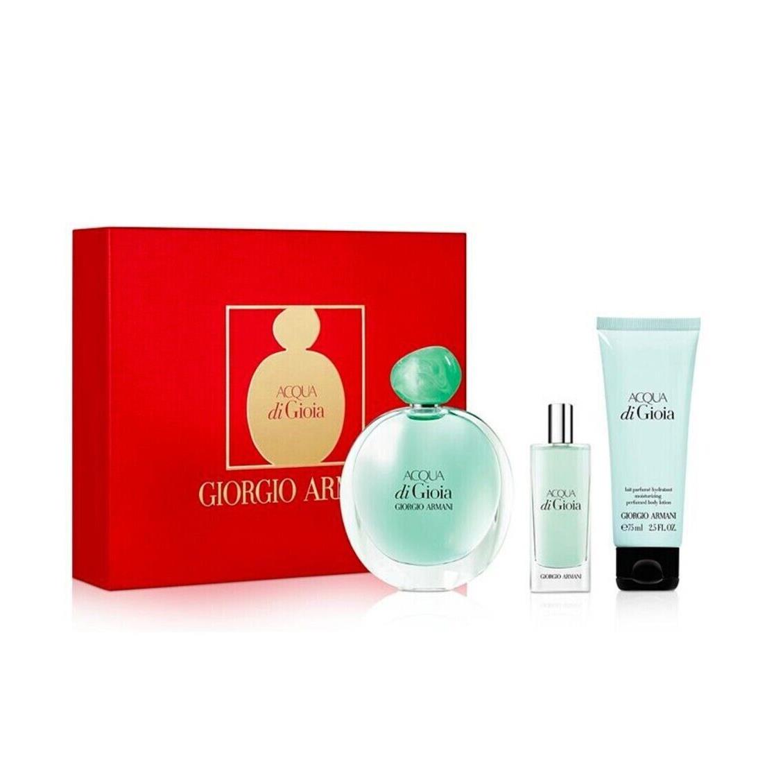 Acqua di Gioia by Giorgio Armani Edp Set For Women 3.4oz 3pc Gift Box