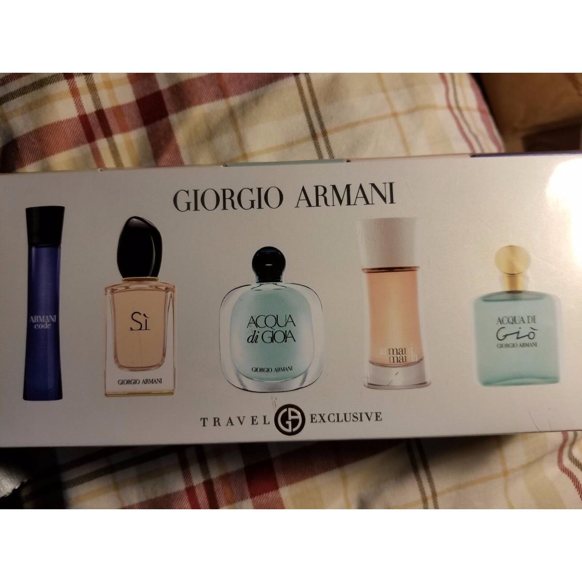 Giorgio Armani Travel Exclusive 5 Pc Mini Travel Gift Set Women Box