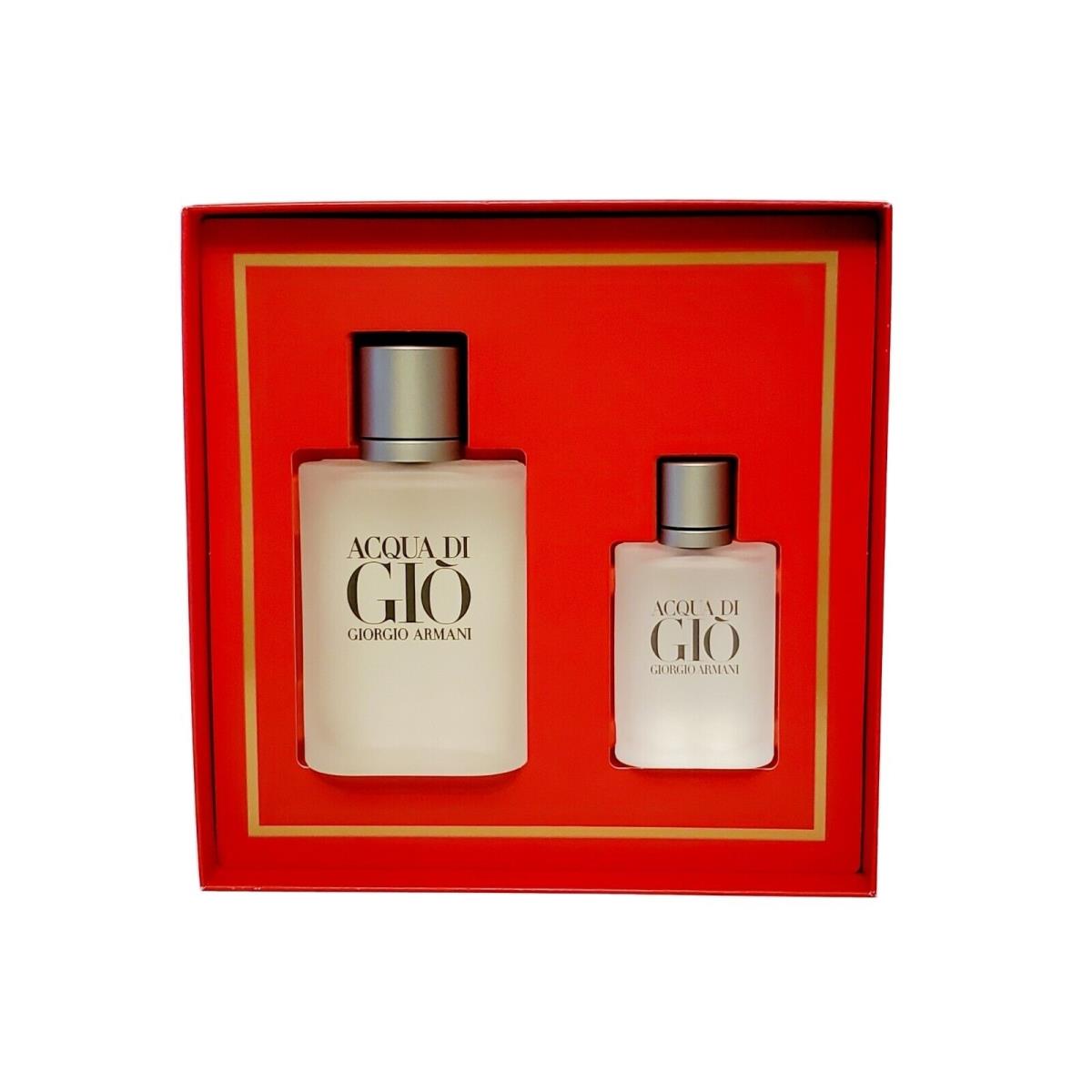 Giorgio Armani Acqua DI Gio 2PC Gift Set 3.4OZ Edt Spray + 30ML Edt Spray For Men