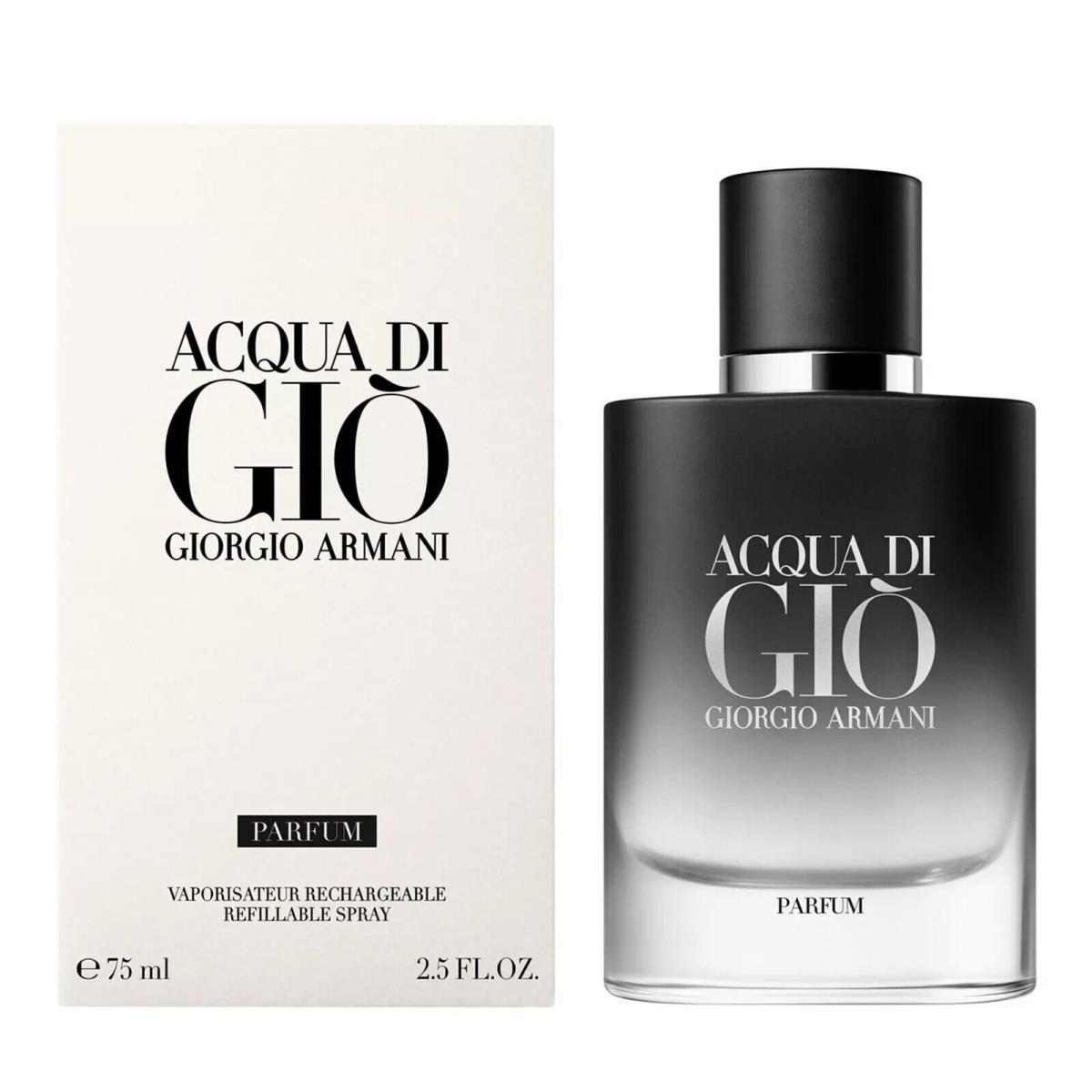 Armani Acqua di Gio Parfum Refillable For Men 2.5 Oz / 75ml