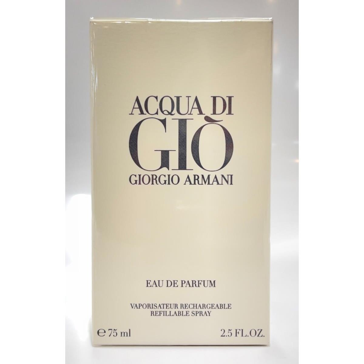 Parfum Men Giorgio Armani Acqua DI Gio Eau DE Parfum 75 Ml/ 2.5 OZ