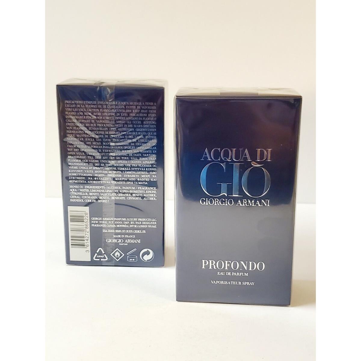 Acqua Di Gio Profondo by Giorgio Armani 2.5 oz Edp Spray For Men