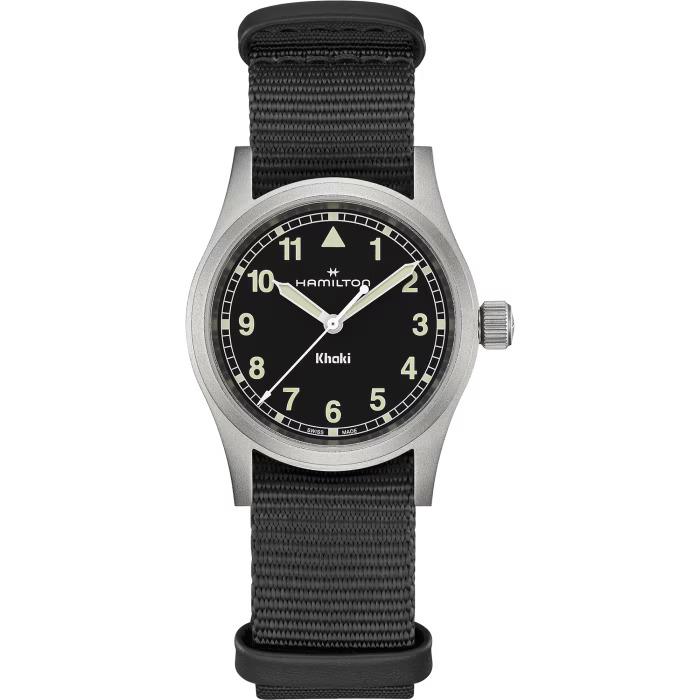 Hamilton Khaki Field Quartz 33mm Black Dial Textile Strap Watch H69301430