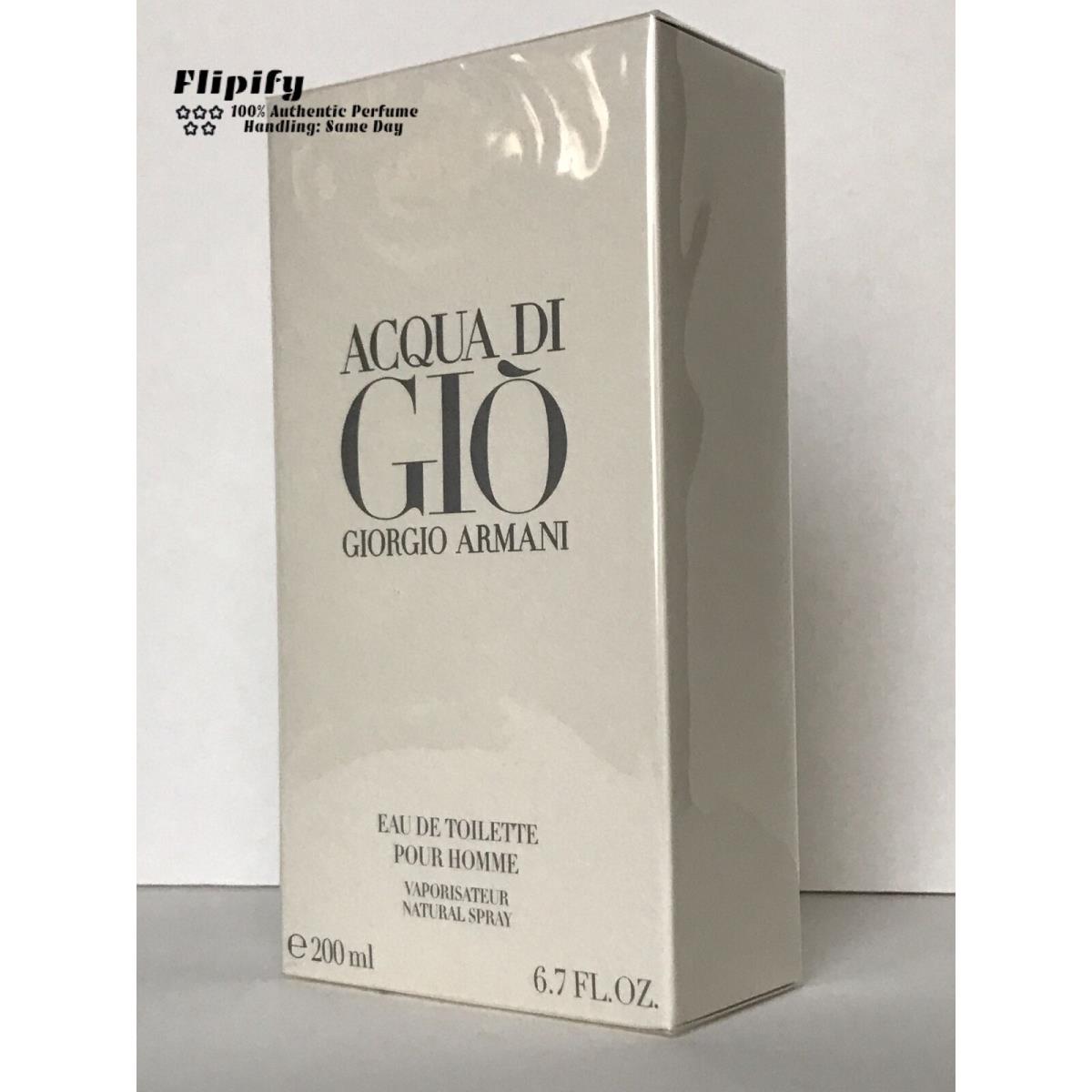 Aqua Acqua Di Gio Eau de Toilette Edt by Giorgio Armani 6.7 oz For Men