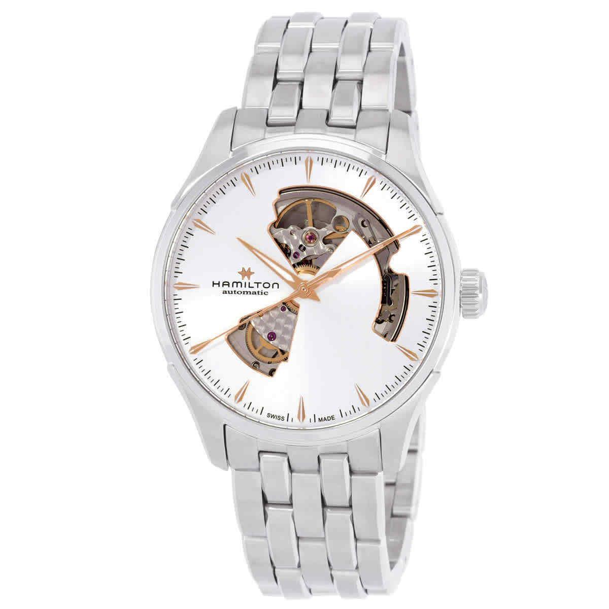 Hamilton Jazzmaster Open Heart Auto Automatic Silver Dial Watch H32675151 - Dial: Silver, Band: Silver-tone, Bezel: Silver-tone