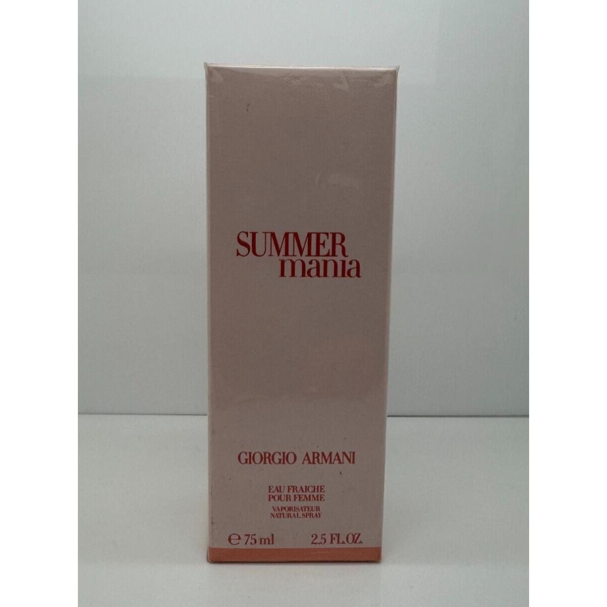 Giorgio Armani Summer Mania 2.5 Oz 75ml Spray Eau Fraiche For Women